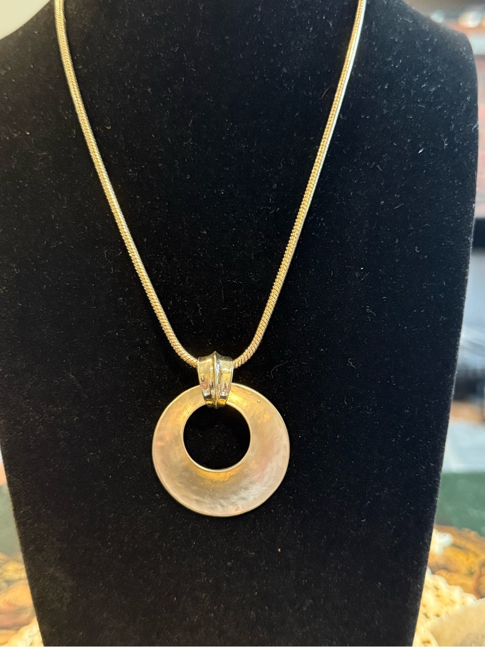 Monet Gold-Tone Donut Pendant Necklace